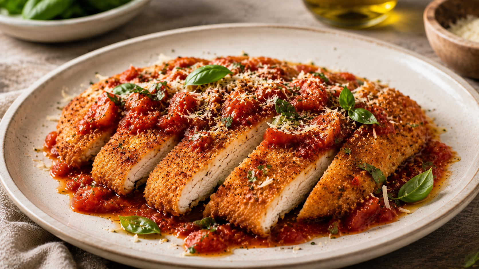 Escalope panée sauce tomate