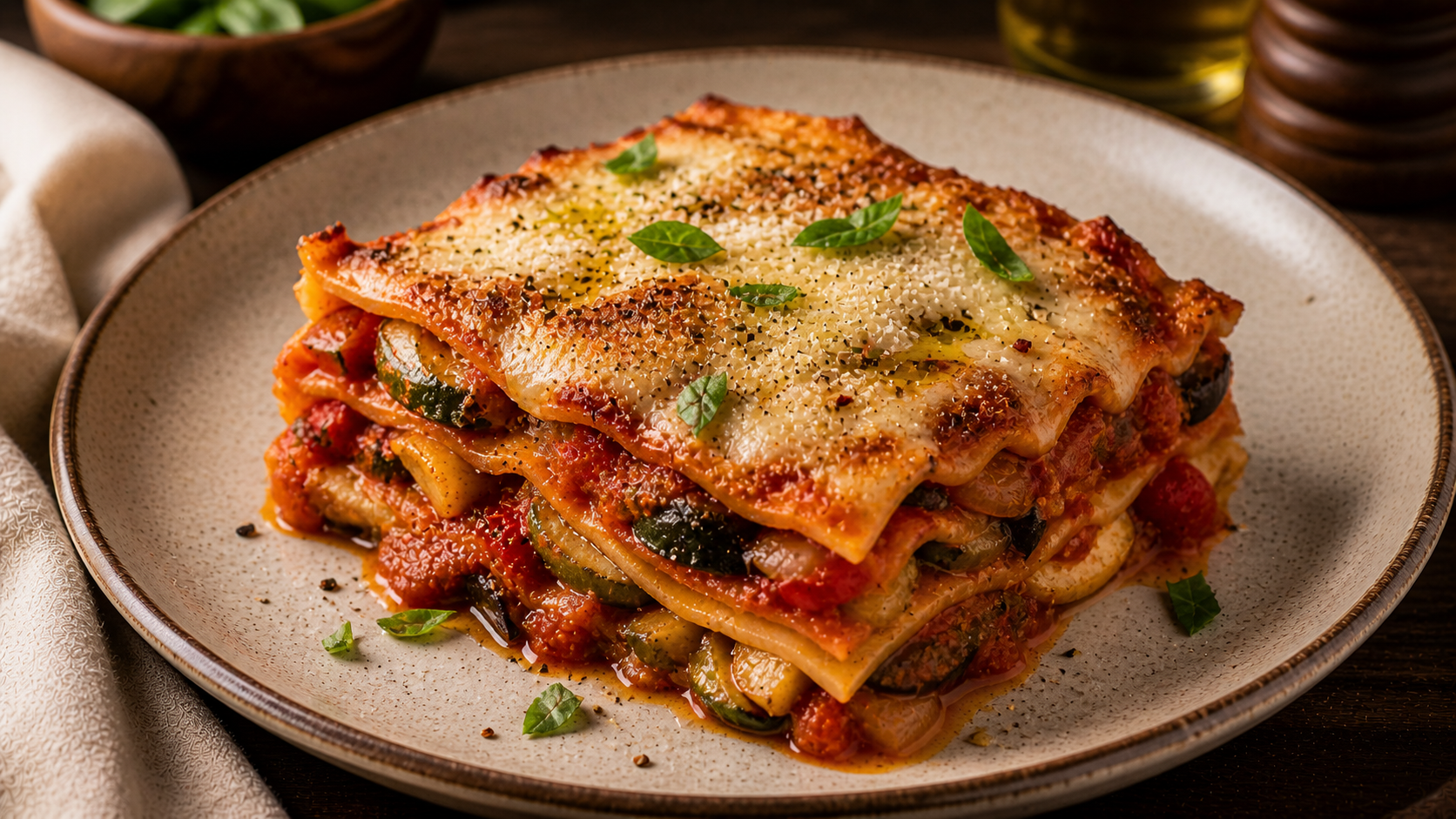 Lasagnes végétariennes aux légumes grillés