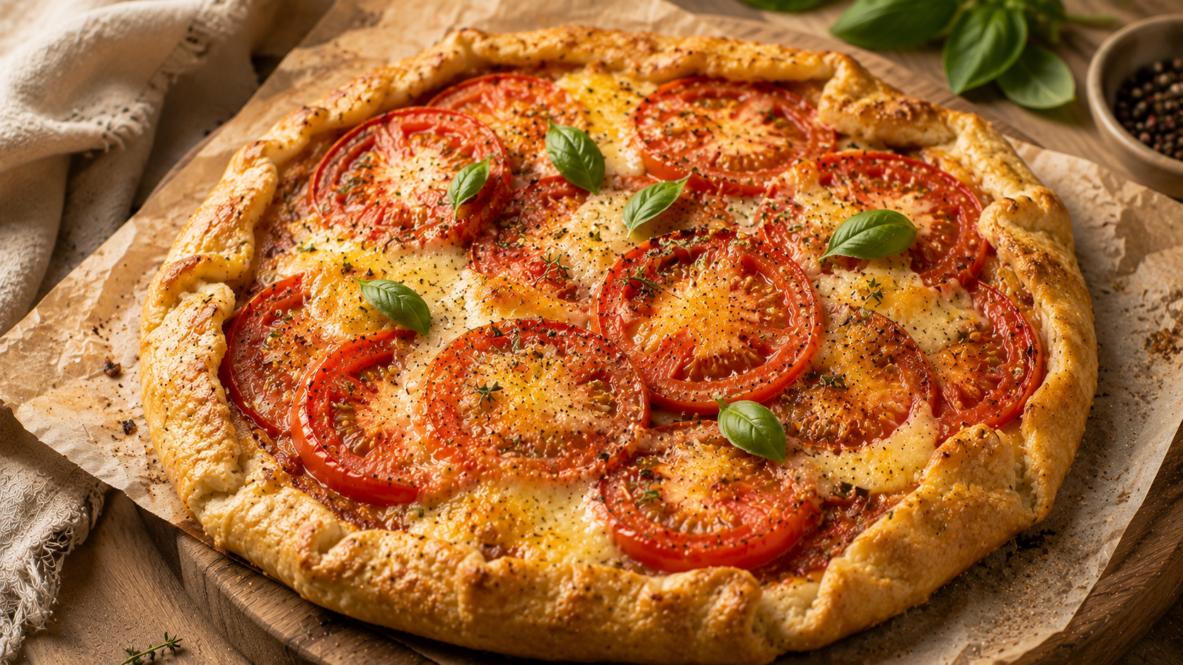 Tarte rustique tomates moutarde et comté